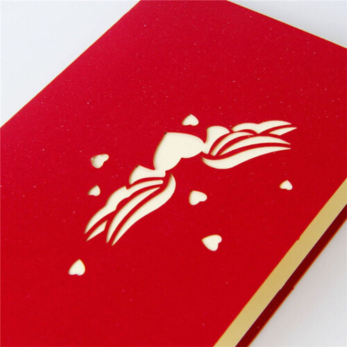 Carte d'invitation 3D en forme de cœur pour la Saint-Valentin 2