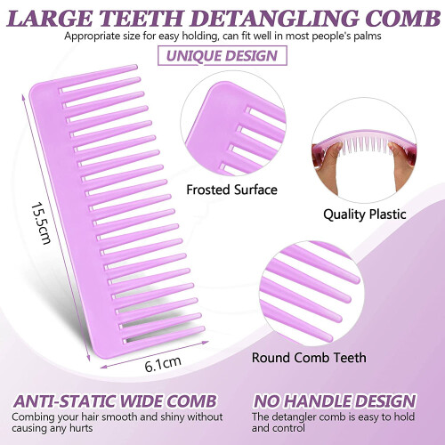 Pente de dentes largos para cabelos longos e cacheados, 15,5 x 6 cm 1
