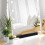 Wooden Floor Mirror Stand Black 9.84" L 3