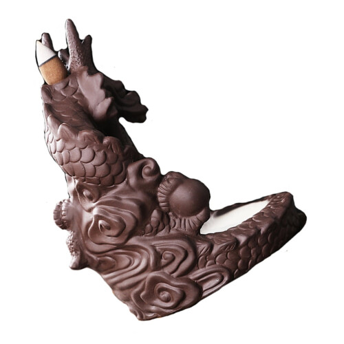 Drachenförmiger Rückfluss-Räuchergefäß, braun 2