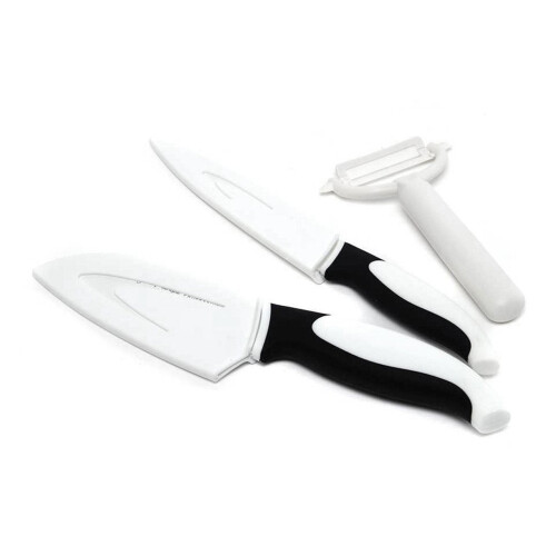 3 Piece Chef's Non-Stick Black and White Prep Set