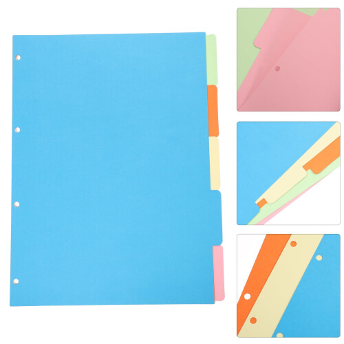 10 Pcs Binders Transparent Dividers Colored Pages Tab 2