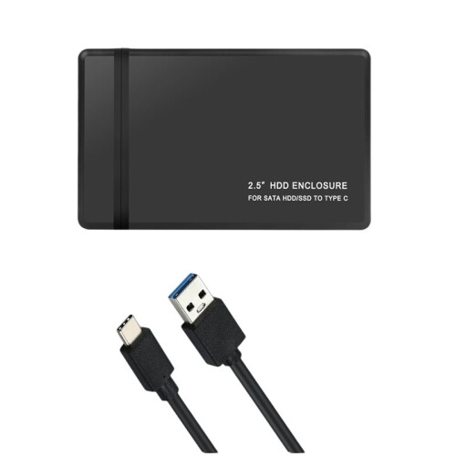 Gabinete USB 3.1 Tipo C para HDD/SSD  de 2,5 Polegadas com Velocidade de Transferência de 6 Gbps