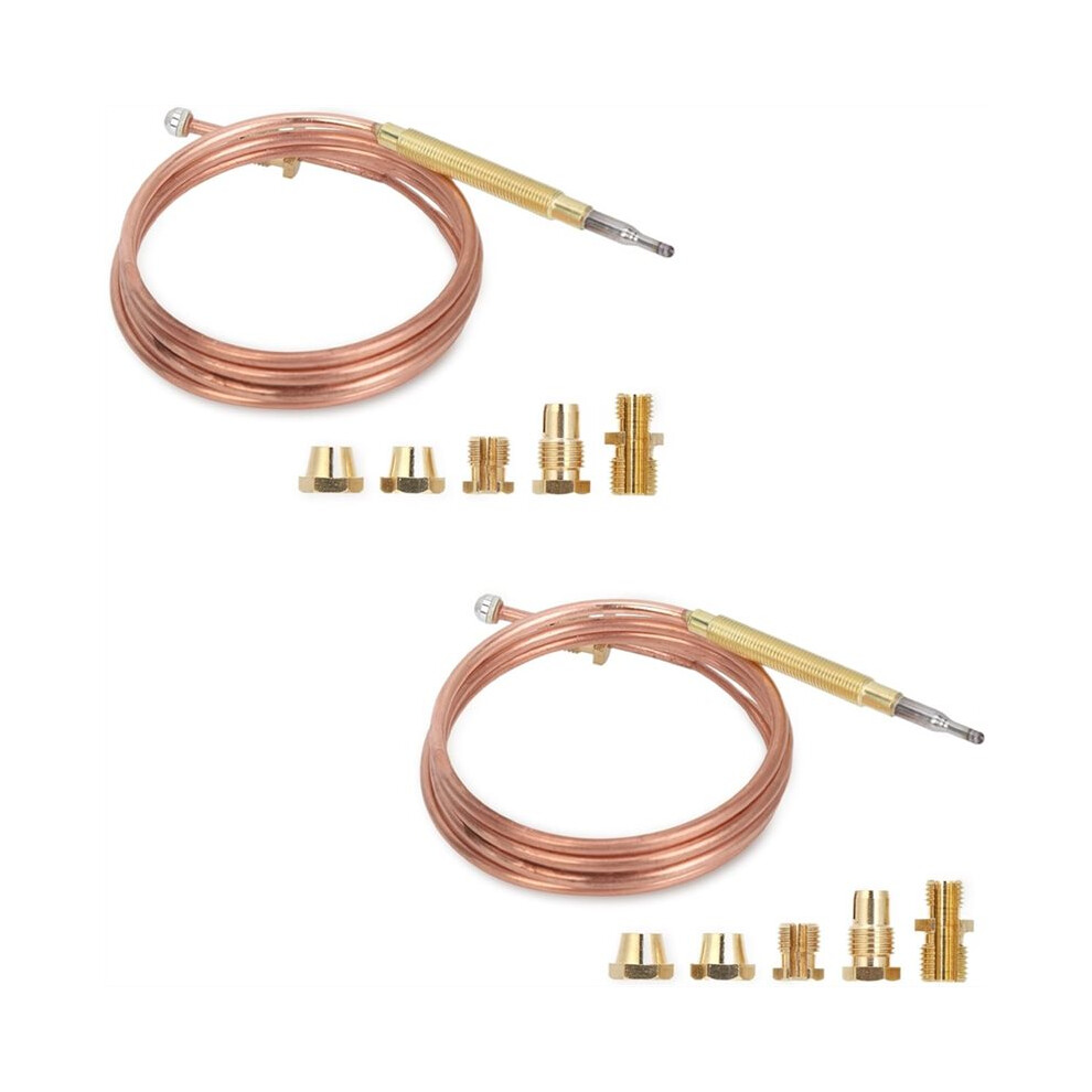 2Pcs Thermocouple Kit ,Stove Universal Thermocouple Fireplace Replacement Kit With 5 Adaptors For Stove Fireplace B 6031192223933