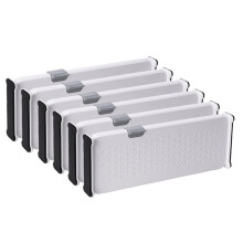 6 Pcs Extendable Drawer Dividers, Freely Combinable Partitions for Bookshelves, Wardrobes, and Kitchens.