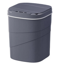 Trash Can with Lid Infrared Sensor Hands-Free Silent Closing Rechargeable for Home Office Bathroom Kitchen Grey