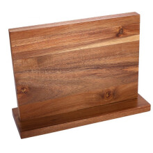 Magnetic Knife Block Double-Sided Wooden Knife Holder Knife Set Holder Stand with Strong Magnets for Counter Top