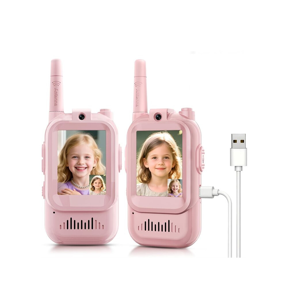Video Walkie Talkies For Kids, Handheld Rechargeable Video Intercom Walkies Talkies Toys For Family Games,Camping Hiking 4713038413372
