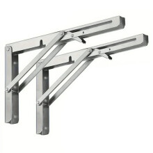 Heavy Duty 2PCS Triangle Folding Angle Shelf Bracket Stainless Steel Shelf Bracket for Table Work Bench Wall Mounted