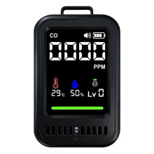 Draagbare Koolmonoxidedetector 4-in-1 CO-Detector Vochtigheidsmeter Monitor CO-Tester voor Reizen Thuis RV Auto