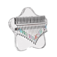Clear Kalimba Thumb Piano, Transparent Crystal Kalimba 21 Key, Musical Instrument Rainbow Star Finger Piano