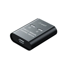 IT-Well USB Printer HUB 2 Port Printing Switcher Box 2 Input 1 Output Cable Splitter for 2 Computers Share Printer Black