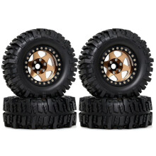 Metal 1.9 Beadlock Wheel Rim 95mm Off-Road Tires Set for 1/10 RC Crawler Car Axial SCX10 III AXI03007 Bronze