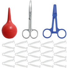 Kit per La Nascita di Animali con Forbici Curve, Pinze Ombelicali Monouso, Emostatico, per Cuccioli, Gattini, Agnelli, Maialini e Vitelli