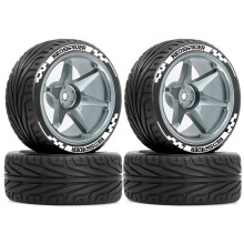 RED SPIDER 4 Stuks Metalen TE37 Velgband 12 mm Zeskant voor TT01 TT02 TT02B TA06 XV01 1/10 RC Raceauto-Upgradeonderdelen Grijs