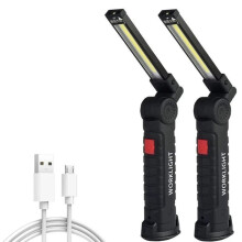 2 Sztuki Akumulatorowych Lamp Roboczych LED z Podstawą Magnetyczną, Obrót O 360, Wszechstronne Oświetlenie do Napraw i Prac na Zewnątrz