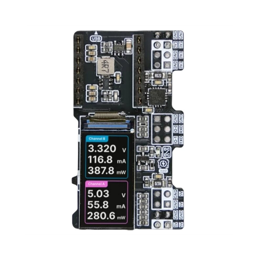 For Xiao Powerbread Breadboard Power Supply Meter For Xiao Development Boards Color Lcd Display 6033897244497