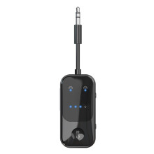 5.2 Audio Transmitter Receiver 3.5MM AUX Wireless Adapter Hi-Fi Stereo Mic for Car Airplane TV PC Headphones B
