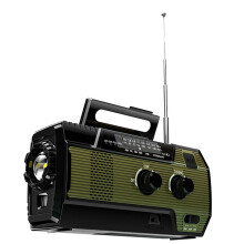 Portable Emergency Radio Solar Hand Crank Cell Phone Charger Radios AM/FM LED Flashlight Outdoor Indoor Light Night