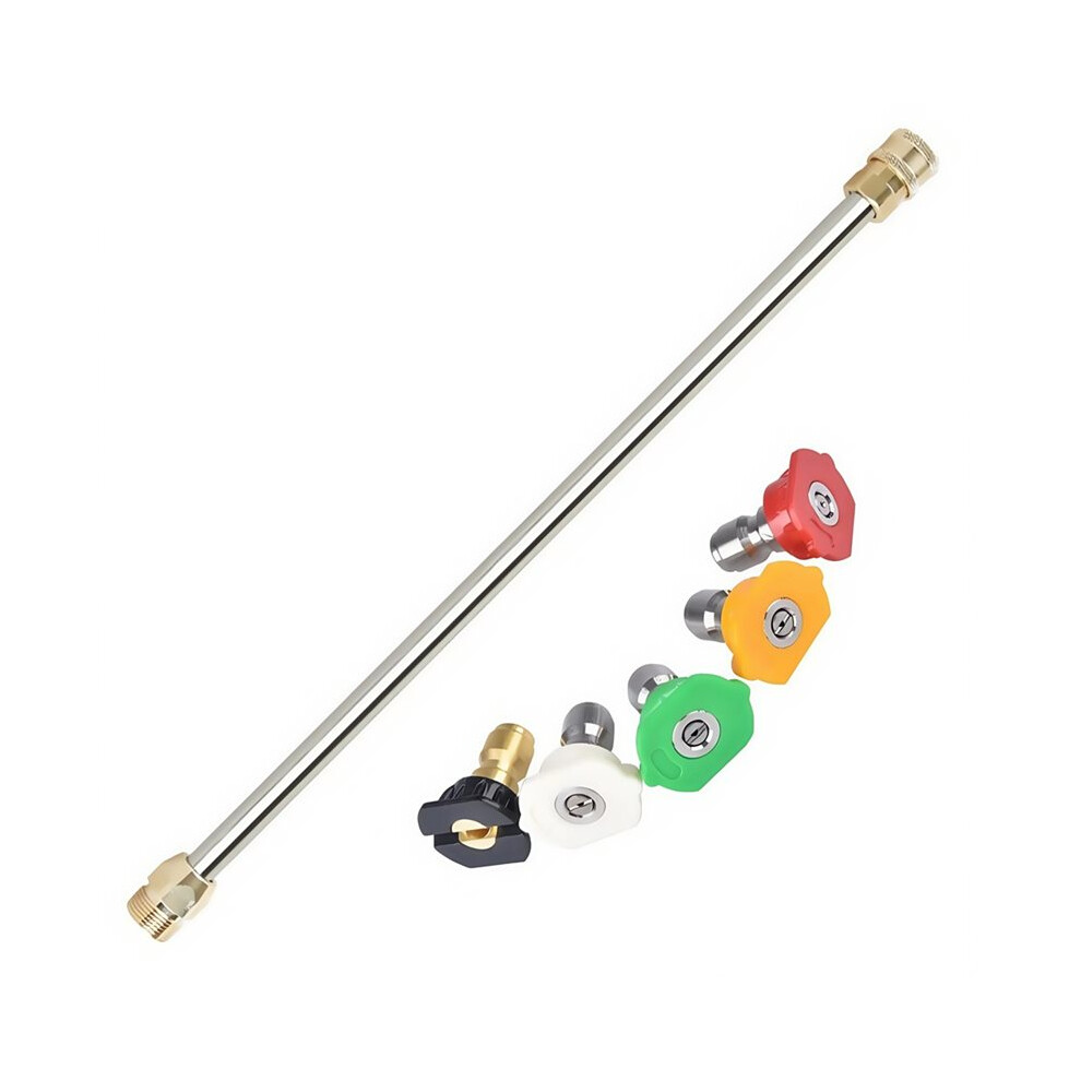5000Psi High Pressure Washer Extension Rod - 17Inch Stainless Steel With M22 Thread And 1/4Inch Quick Connect 4713632017815