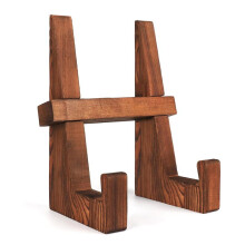 Wood Plate Holder Stand for Display, Rustic Wooden Picture Frame Holder Stand, Decorative Table Top Easels for Display