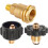 Conjunto de 3 Adaptadores de Latão para Gás Propano - QCC1 Macho/POL Fêmea para 1/4 Polegadas NPT Macho + POL Macho para 1/4 Polegadas NPT Macho 1