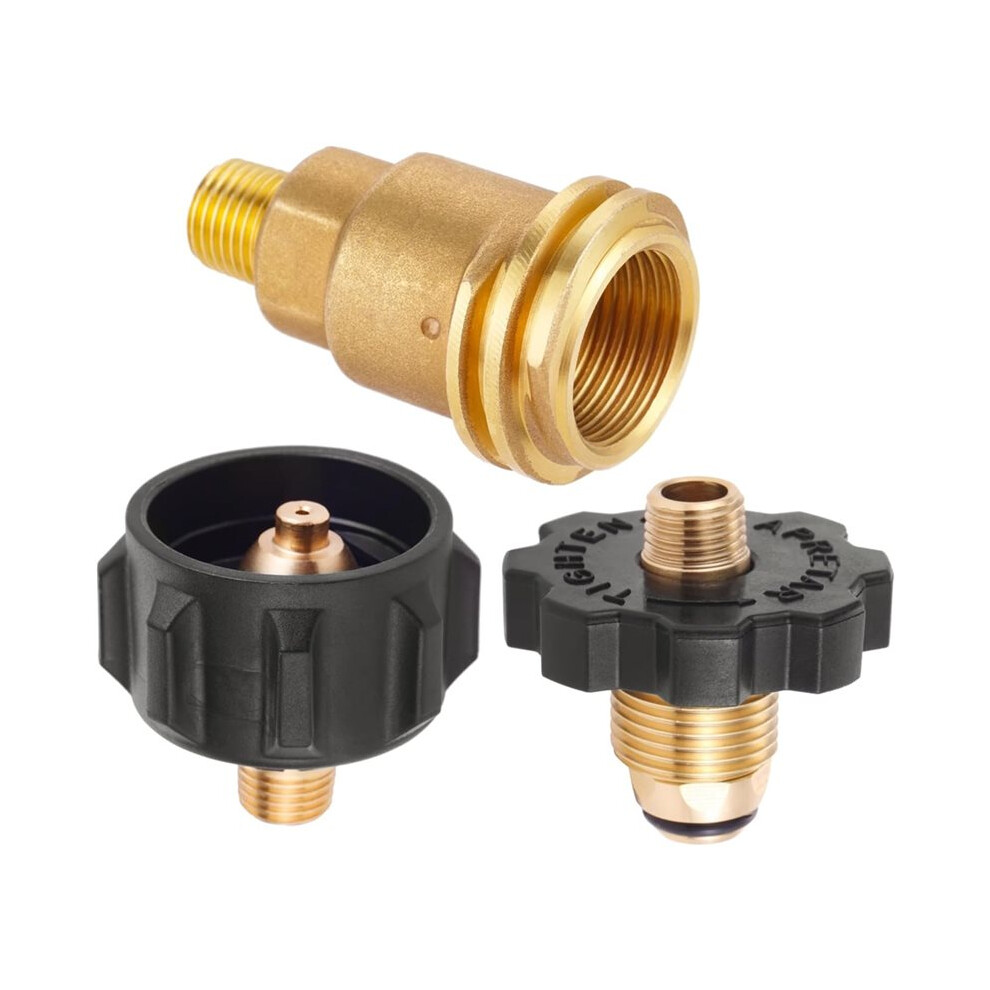 3Pcs Propane Gas Brass Fitting Adapters - Qcc1 Male/Pol Female To 1/4Inch Npt Male+Pol Male To 1/4Inch Npt Male 6031271028817