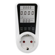 Power Meter, Plug-in Socket with Overload Protection, Kilowatt Voltage AMP Tester, Electrical Monitor EU Plug