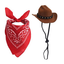 Western Cowboy Porch Outfits,Cement Costume with Hat Bandana Scarf Garden Decor for 23" & 17" Lawn Statues