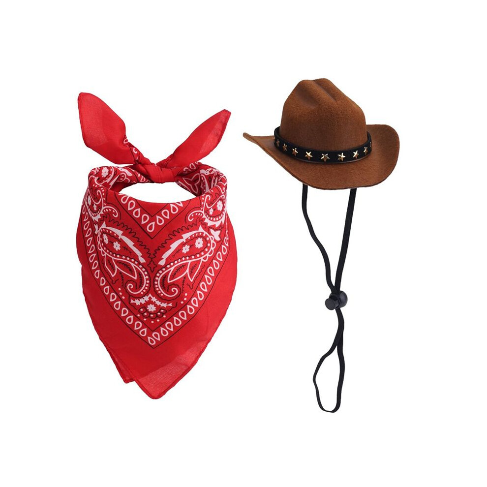 Western Cowboy Porch Outfits,Cement Costume With Hat Bandana Scarf Garden Decor For 23" & 17" Lawn Statues 6032933798284