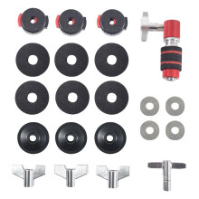 21 Delar Cymbaltillbehör, Standard Hihat-Koppling, Trumcymbalfiltpads för Trumset
