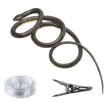 Serpent sur une Ficelle, Accessoire de Farce avec Ficelle et Pince, Faux Serpent, Accessoire de Farce, Serpent en Caoutchouc RéAliste pour Taquiner