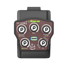 Ginean UF-06B Acoustic Piezo Pickup with Drum Built-in Reverb Delay Chorus Effect Resonance Pickup for Classical Folk Guitars
