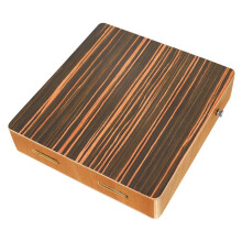Compact Portable Travel Box Drum Ebony Wood Flat Hand Drum with Adjustable Strap Percussion Instrument