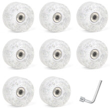 8 Sztuk Kółek do Rolek Quad 85A, 62 X 33 mm, z Łożyskami, do Jazdy Dwurzędowej, Akcesoria do Rolek Quad, Białe
