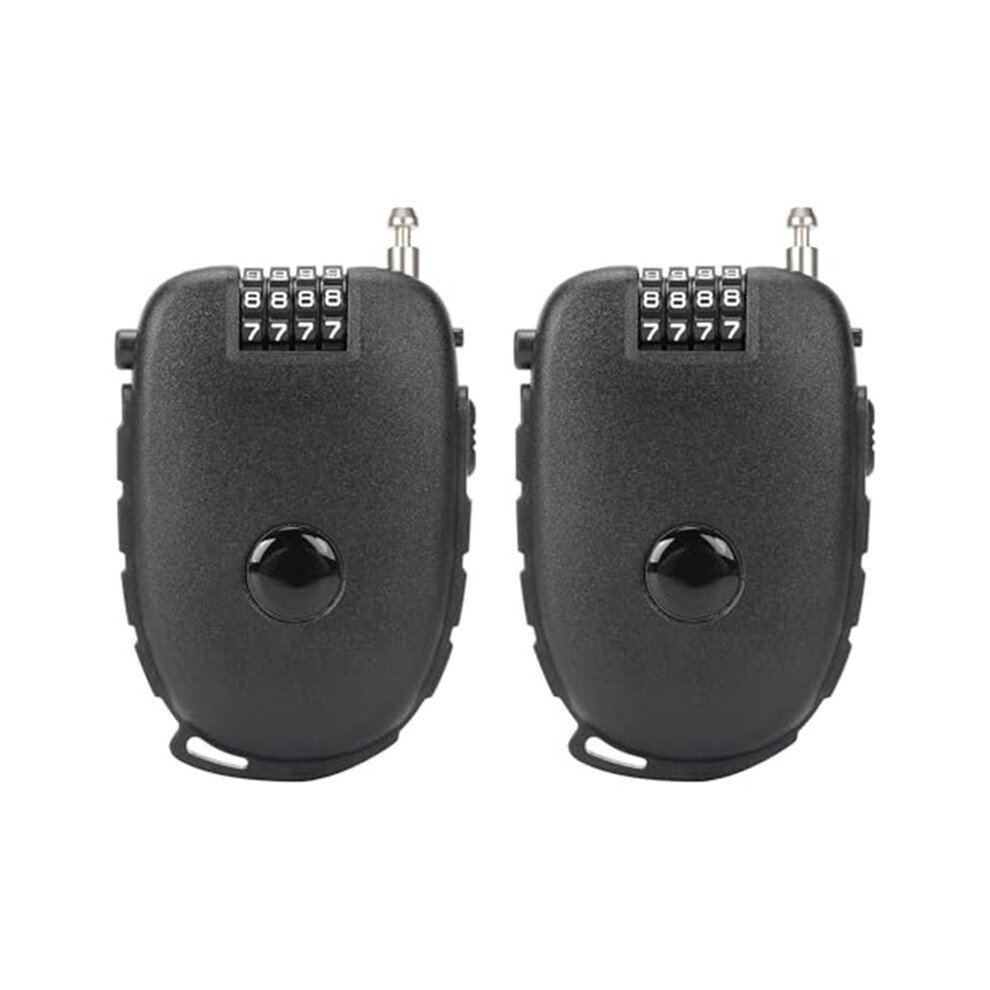 2 Pack 4-Digit Combination Lock With 29.5 Inch Quickly Retractable Steel Cables - Keyless Security For Bike, Helmet, Ski 6133495381119