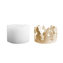 Stampo In Silicone per Portaconiglietto Pasquale, Simpatico Coniglietto, Portacandele In Gesso, Stampo In Resina di Cemento