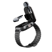 2 in 1 Smartwatch Earphones Sports Watch Wireless Calling Health Monitor Fitness Record Black