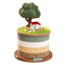 Cute Desktop Organizer Rotatable Calendar Ornament Cleaning Stick Storage Home Decor Christmas Gifts