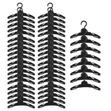 48 Pcs Dog Clothes Hangers 7 Inch Wide Non-Slip Plastic Pet Clothes Hangers Pet Clothing Holder Coat Hanger Black