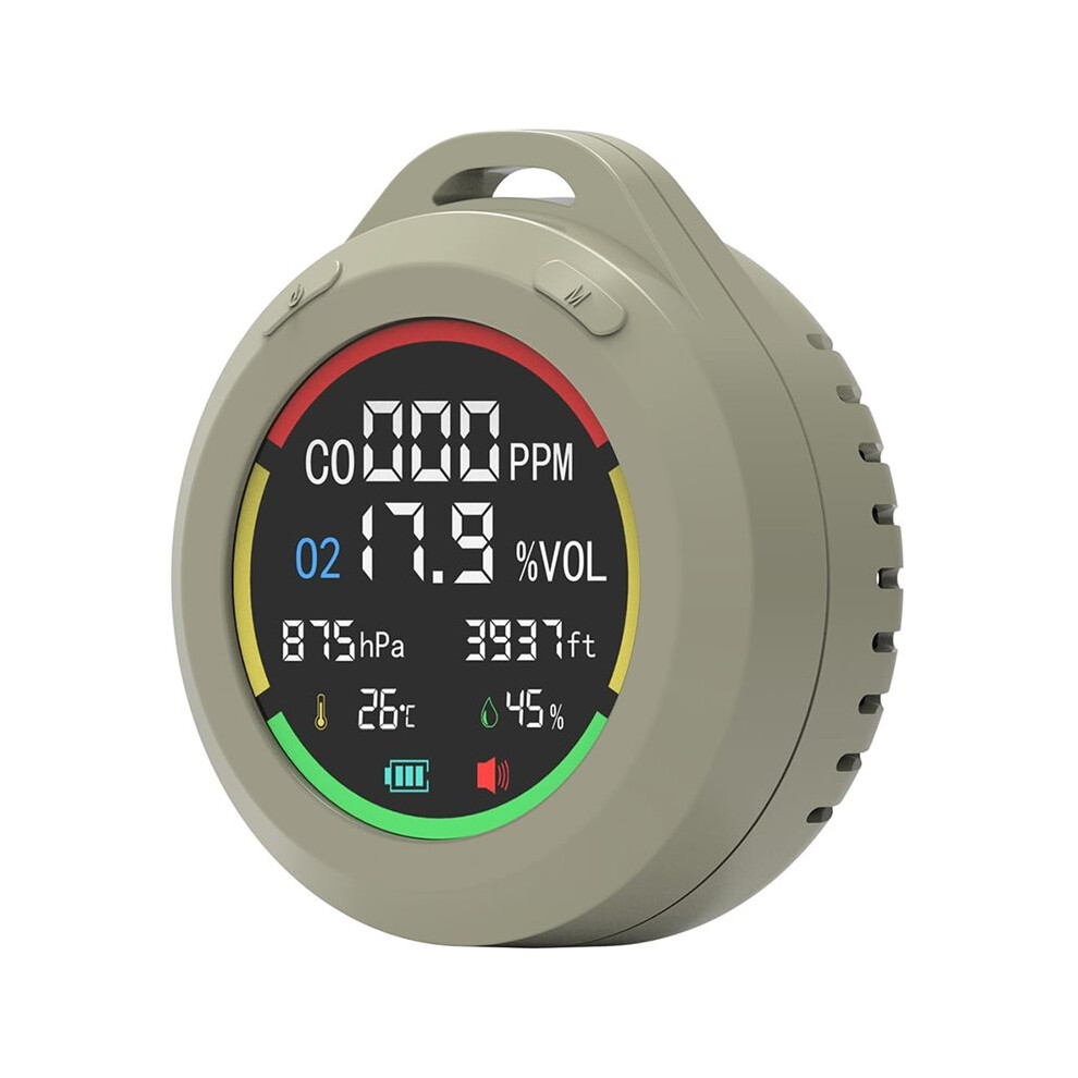 6-In-1 Portable Oxygen Detector With Co, Altimeter, Barometer, Temperature, Humidity Monitor For Outdoor Activities 6032760069045