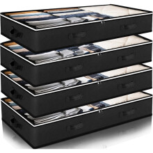 Opbergzakken voor Onder Het Bed, Opvouwbare Opbergers voor Dekens, Handdoeken, Dekbedden, 4-Pack