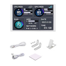 Turing 5,2-Zoll-IPS-Zweitmonitor-Gehäuse mit USB-Anschluss für CPU-, GPU- und RAM-Überwachung, Weiß