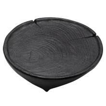 Carbonized Wood Small Tea Tray Round Dry Brewing Table Household Tea Set Storage Tray Tea Set Accessories