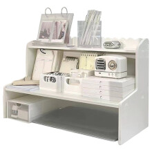 Upgrade Opslag met een Tweelaags Bureau-Organizerplank voor Thuis en op Kantoor. Ins-Style Plank voor Boeken en Kantoorbenodigdheden. L