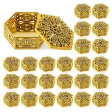 36 Pcs Indian Return Gifts for Pooja Bulk Hollow Out Hexagon Candy Boxes Decorative Candy Containers