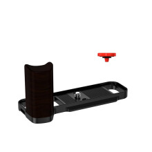 For  X-E5 Camera Wood Hand Grip Handle Aluminum Base X-E5 Grip L-Plate L-Shaped Cold Shoe Grip Accessory Black