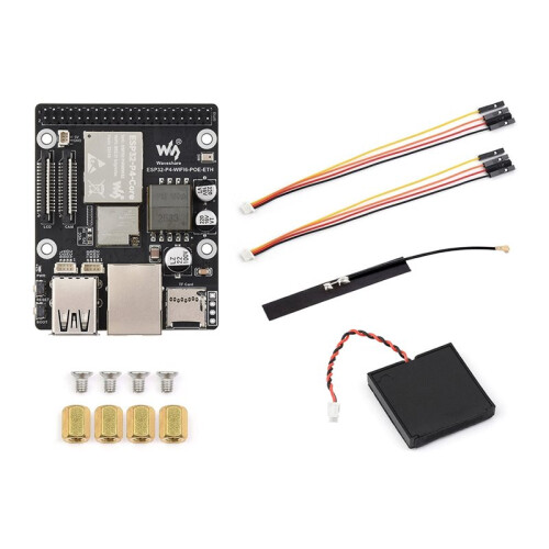 Waveshare Placa de Desenvolvimento ESP32-P4-WIFI6-POE-ETH com Microcontrolador RISC-V e Módulo PoE, Compatível com Wi-Fi 6,  5 (LE) e