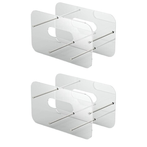 Acrylic Plastic Plate Holders,Disposable Plates Storage Organizer Rack for Cabinet,Countertop,Counter,Kitchen, 2 Pack