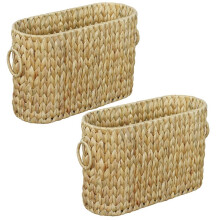 2 Pcs Straw Woven Storage Basket, Handmade Woven Storage Basket, Simple Desktop Snack Storage Basket